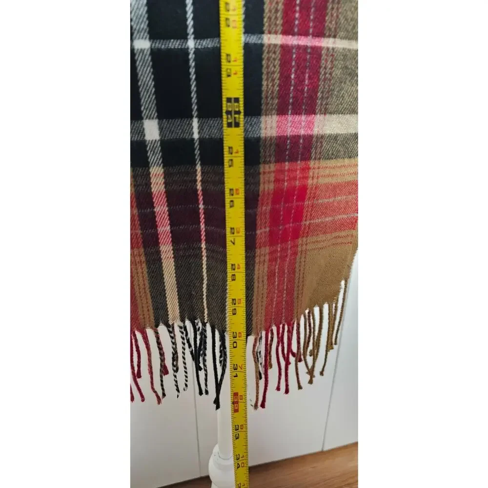 Cejon Scarf Womens Plaid Fringe Made in Italy Soft Acrylic Wrap Shawl 11x64